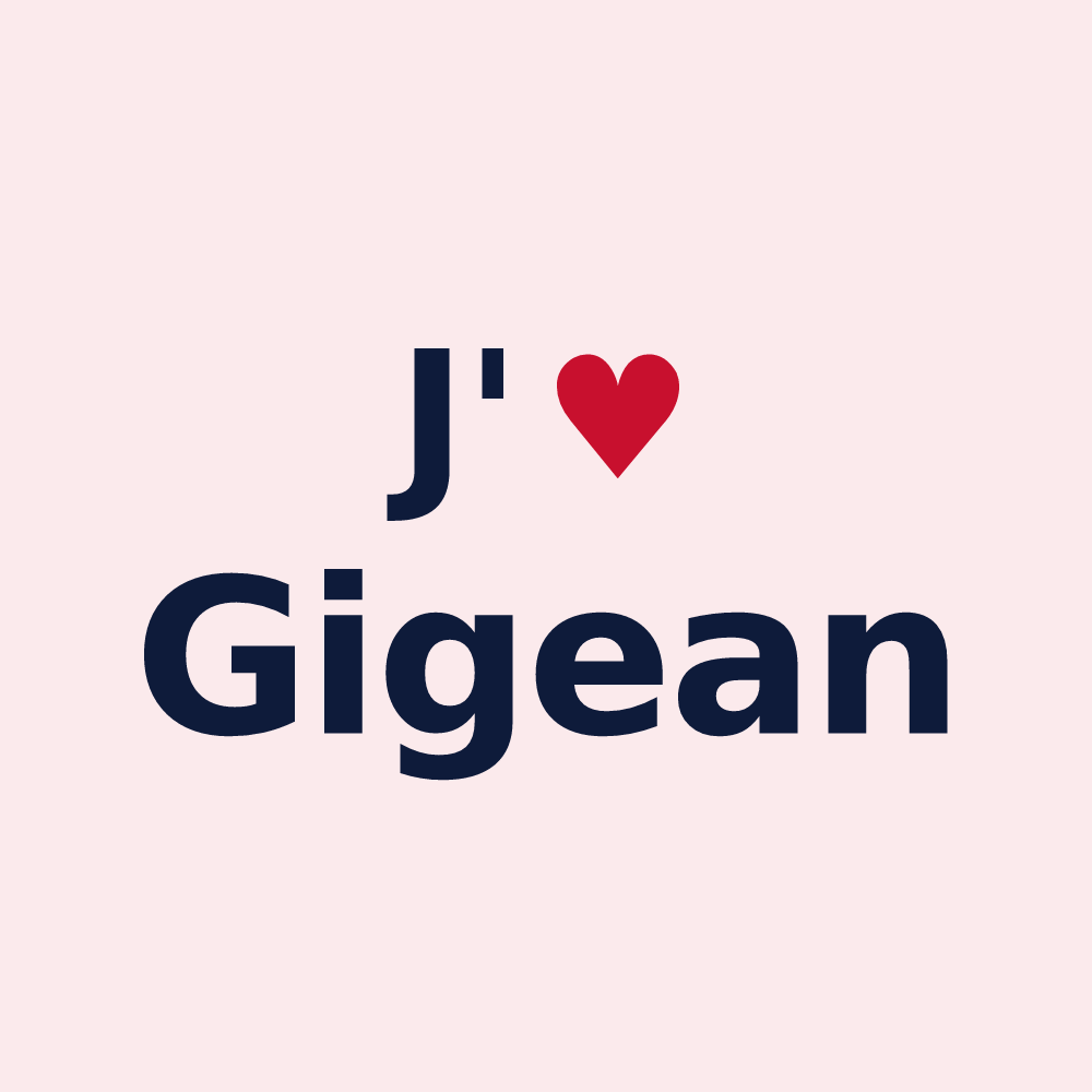 Magnet personnalisé Gigean — design J'aime Gigean