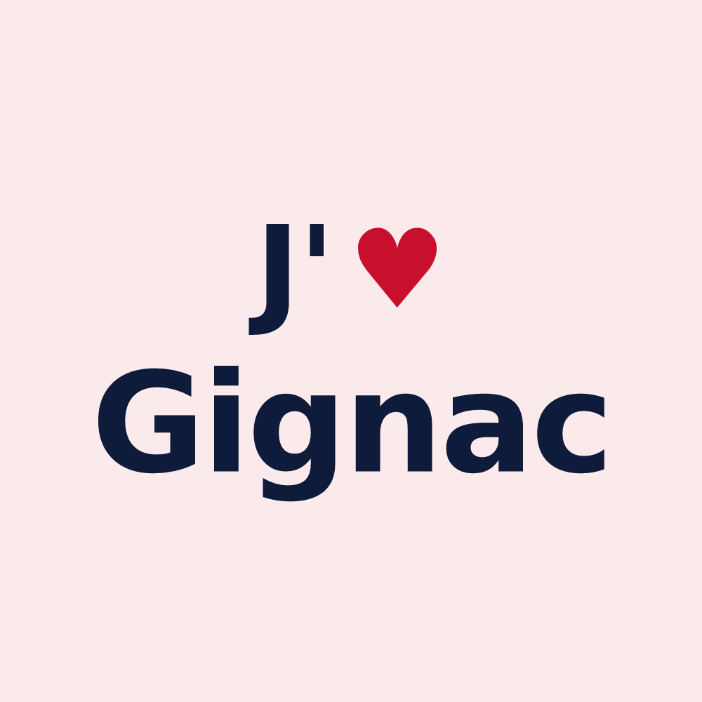 Magnet personnalisé Gignac — design J'aime Gignac