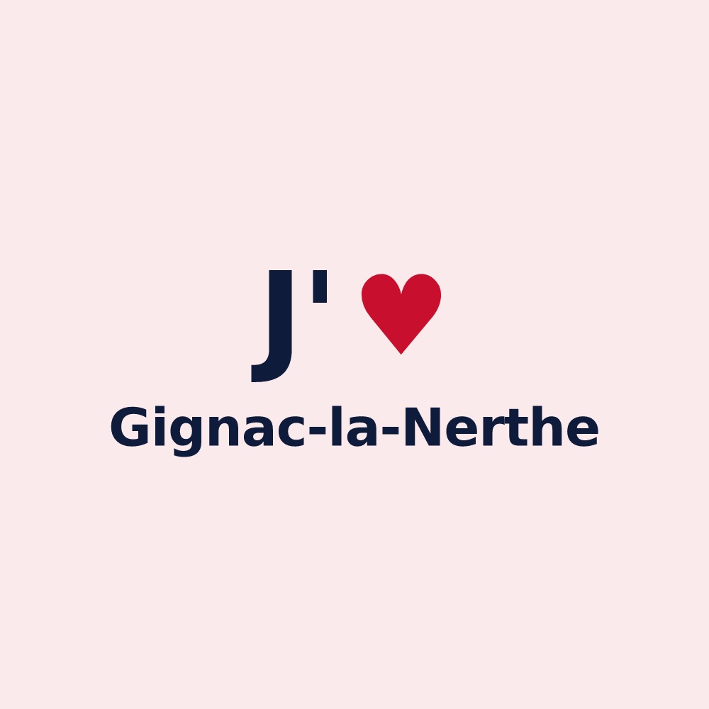 Magnet personnalisé Gignac-la-Nerthe — design J'aime Gignac-la-Nerthe