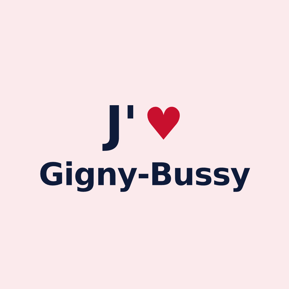 Magnet personnalisé Gigny-Bussy — design « J'aime Gigny-Bussy » imprimé sur le magnet
