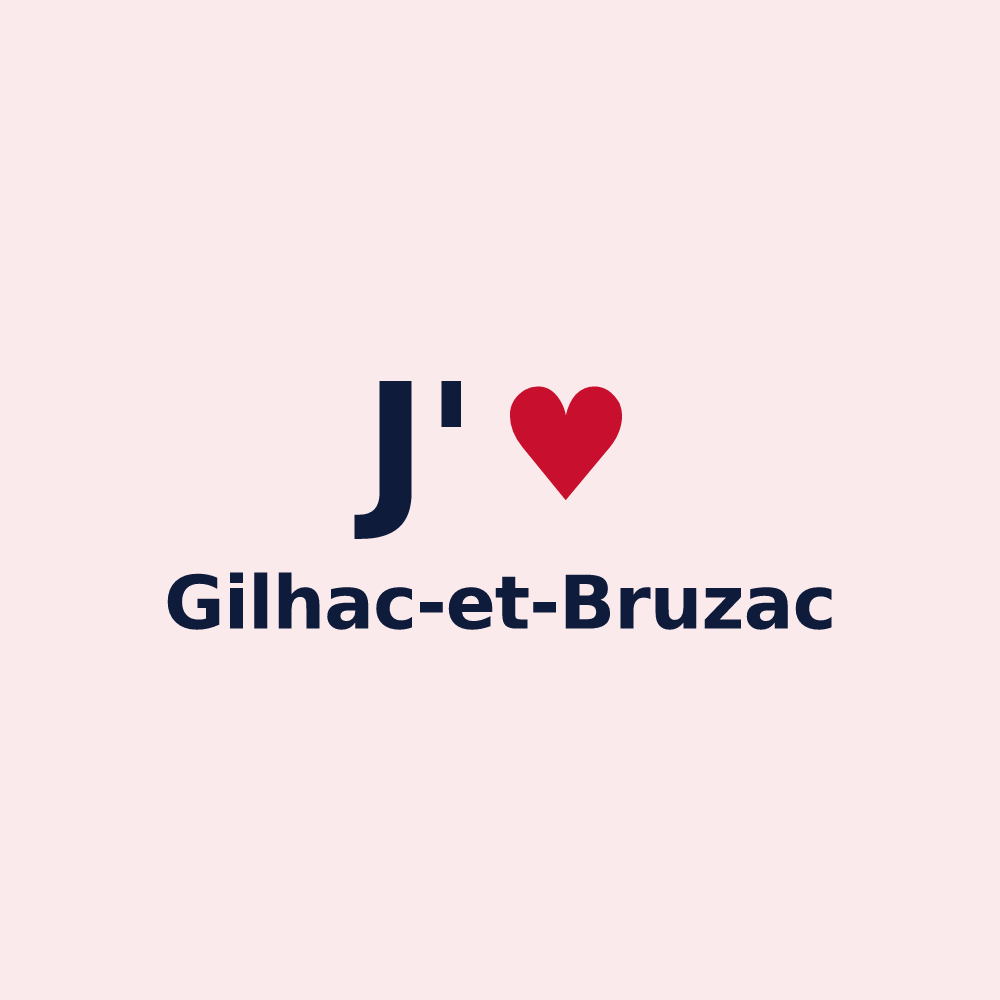 Magnet personnalisé Gilhac-et-Bruzac — design J'aime Gilhac-et-Bruzac