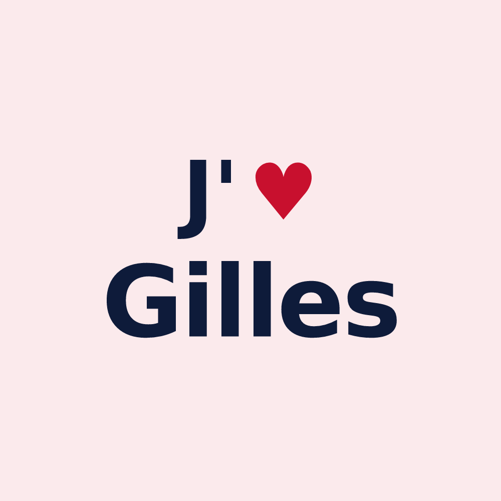 Magnet personnalisé Gilles — design J'aime Gilles