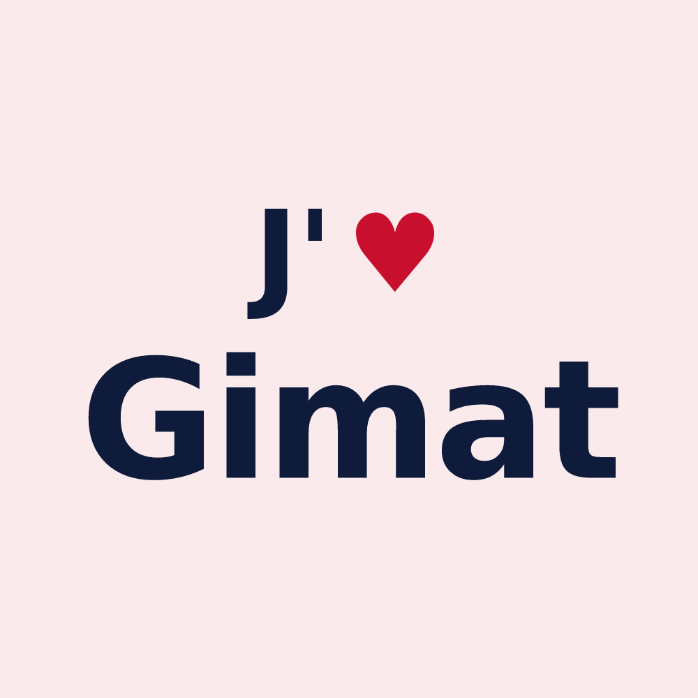 Magnet personnalisé Gimat — design J'aime Gimat