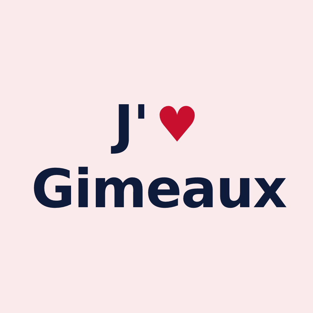 Magnet personnalisé Gimeaux — design J'aime Gimeaux