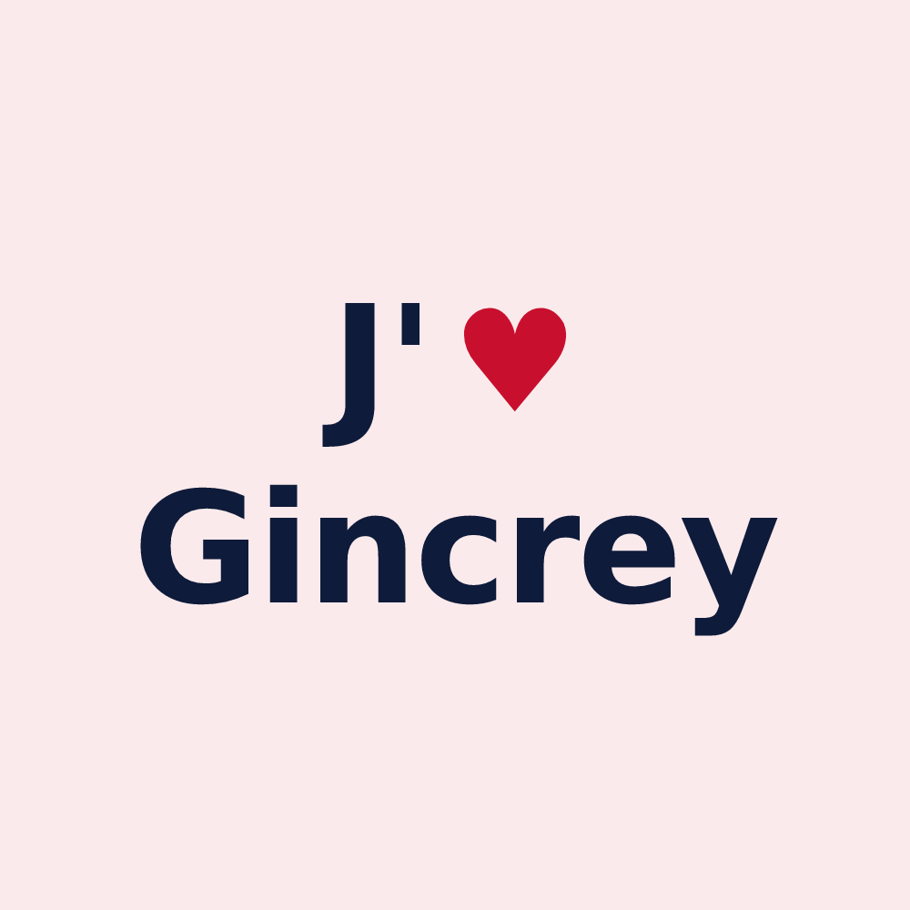 Magnet personnalisé Gincrey — design « J'aime Gincrey » imprimé sur le magnet