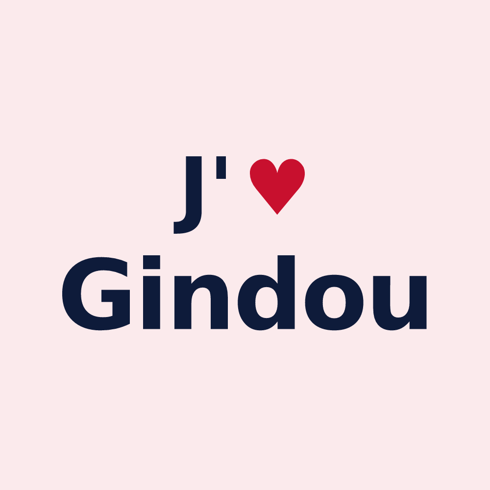 Magnet personnalisé Gindou — design J'aime Gindou