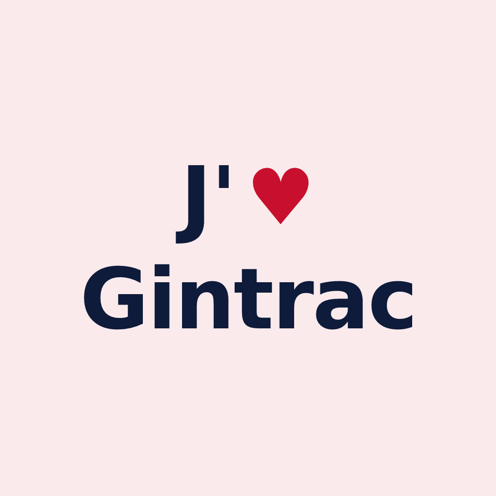 Magnet personnalisé Gintrac — design J'aime Gintrac