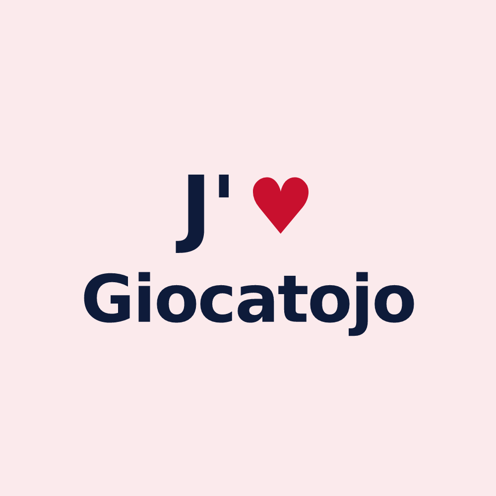 Magnet personnalisé Giocatojo — design « J'aime Giocatojo » imprimé sur le magnet