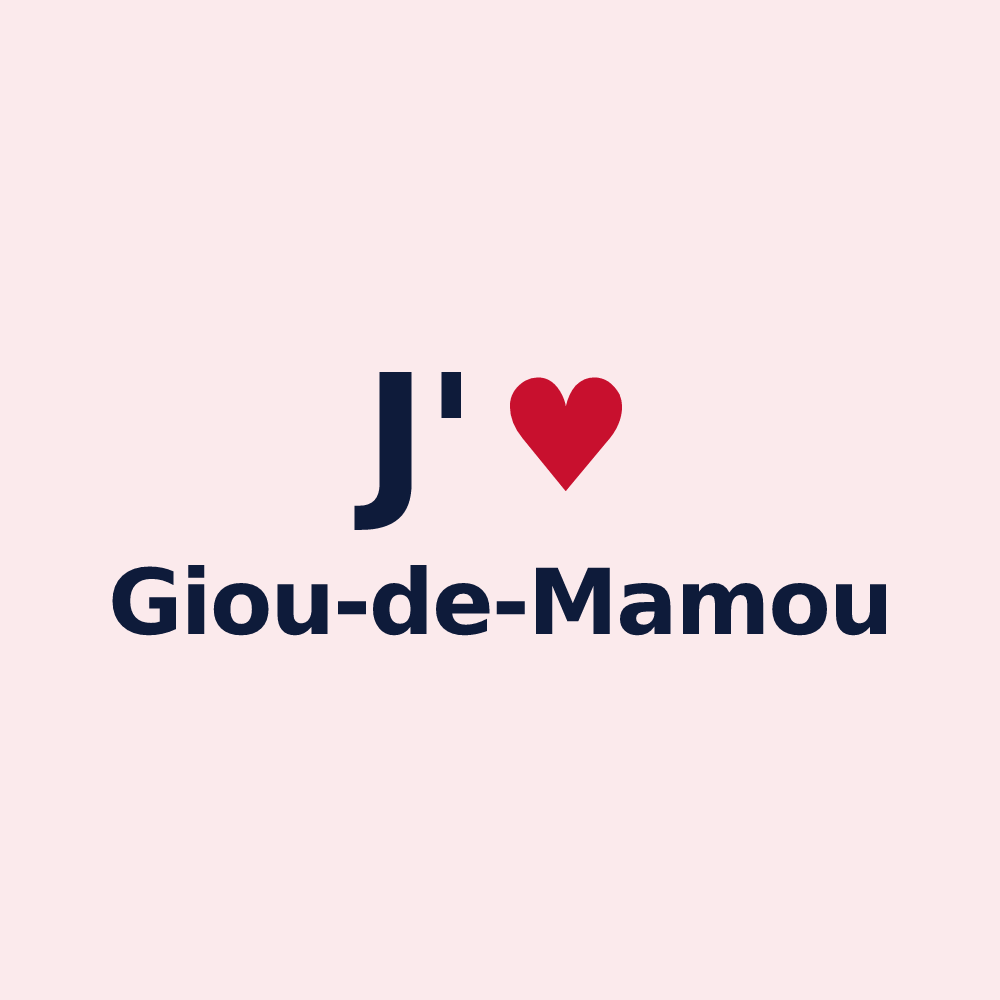 Magnet personnalisé Giou-de-Mamou — design J'aime Giou-de-Mamou
