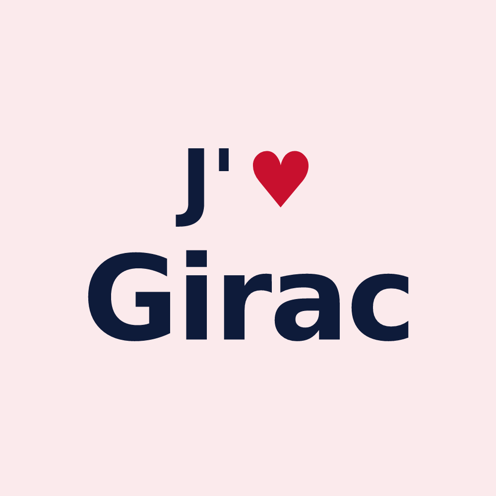 Magnet personnalisé Girac — design J'aime Girac