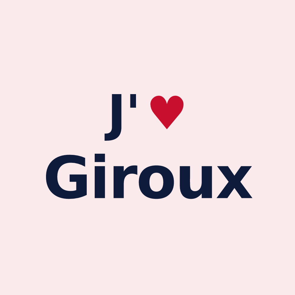 Magnet personnalisé Giroux — design J'aime Giroux