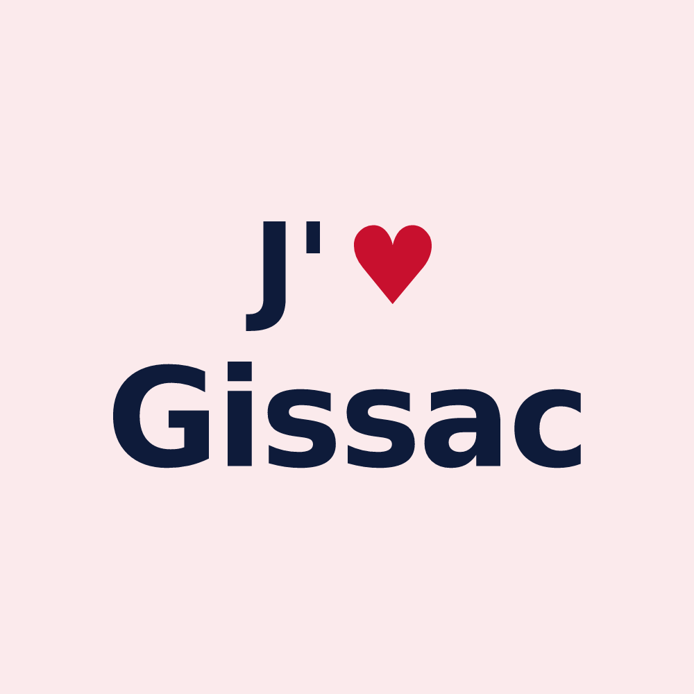 Magnet personnalisé Gissac — design J'aime Gissac