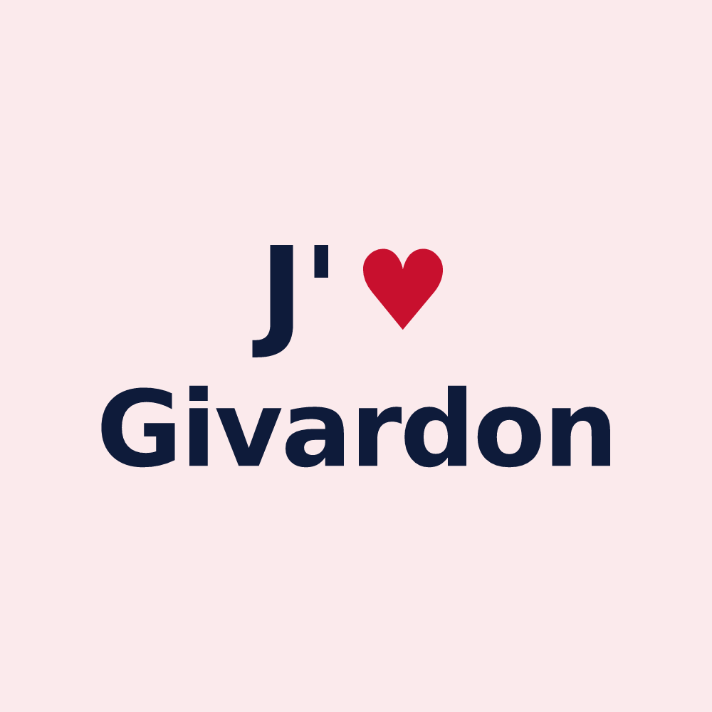 Magnet personnalisé Givardon — design J'aime Givardon