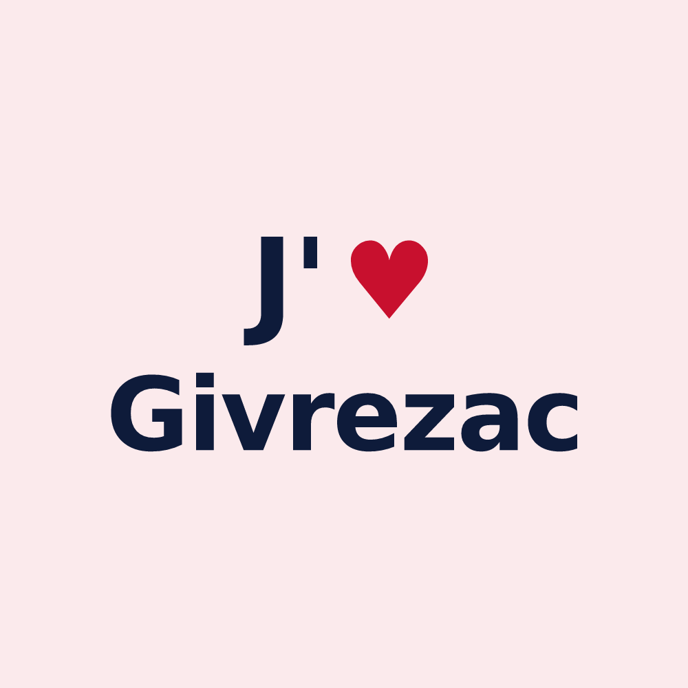 Magnet personnalisé Givrezac — design J'aime Givrezac
