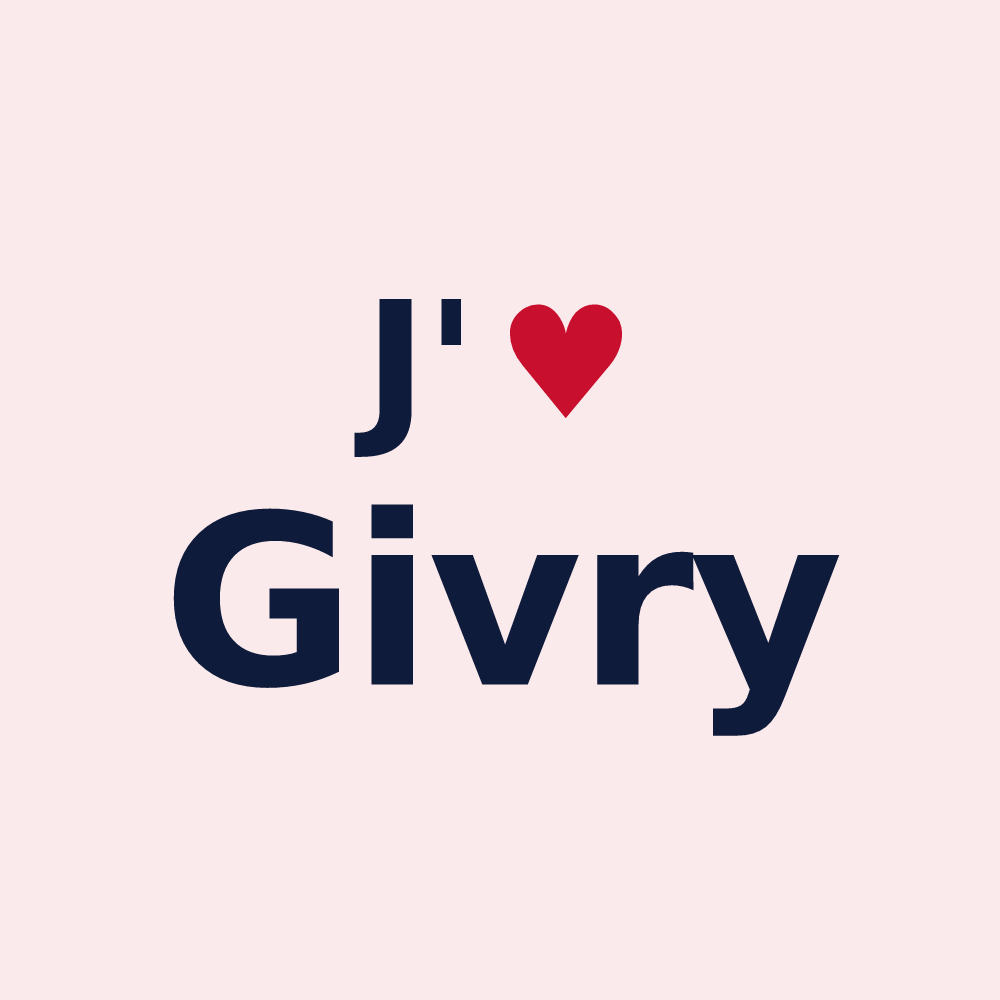 Magnet personnalisé Givry — design « J'aime Givry » imprimé sur le magnet