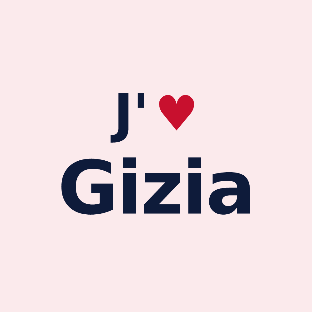 Magnet personnalisé Gizia — design J'aime Gizia