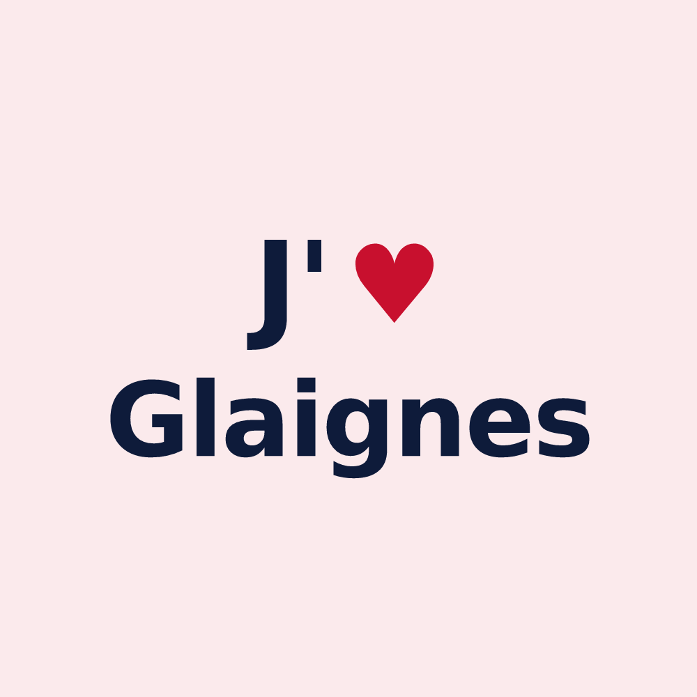 Magnet personnalisé Glaignes — design J'aime Glaignes