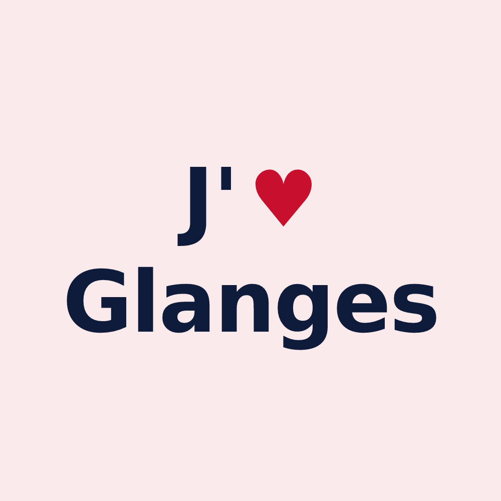 Magnet personnalisé Glanges — design J'aime Glanges