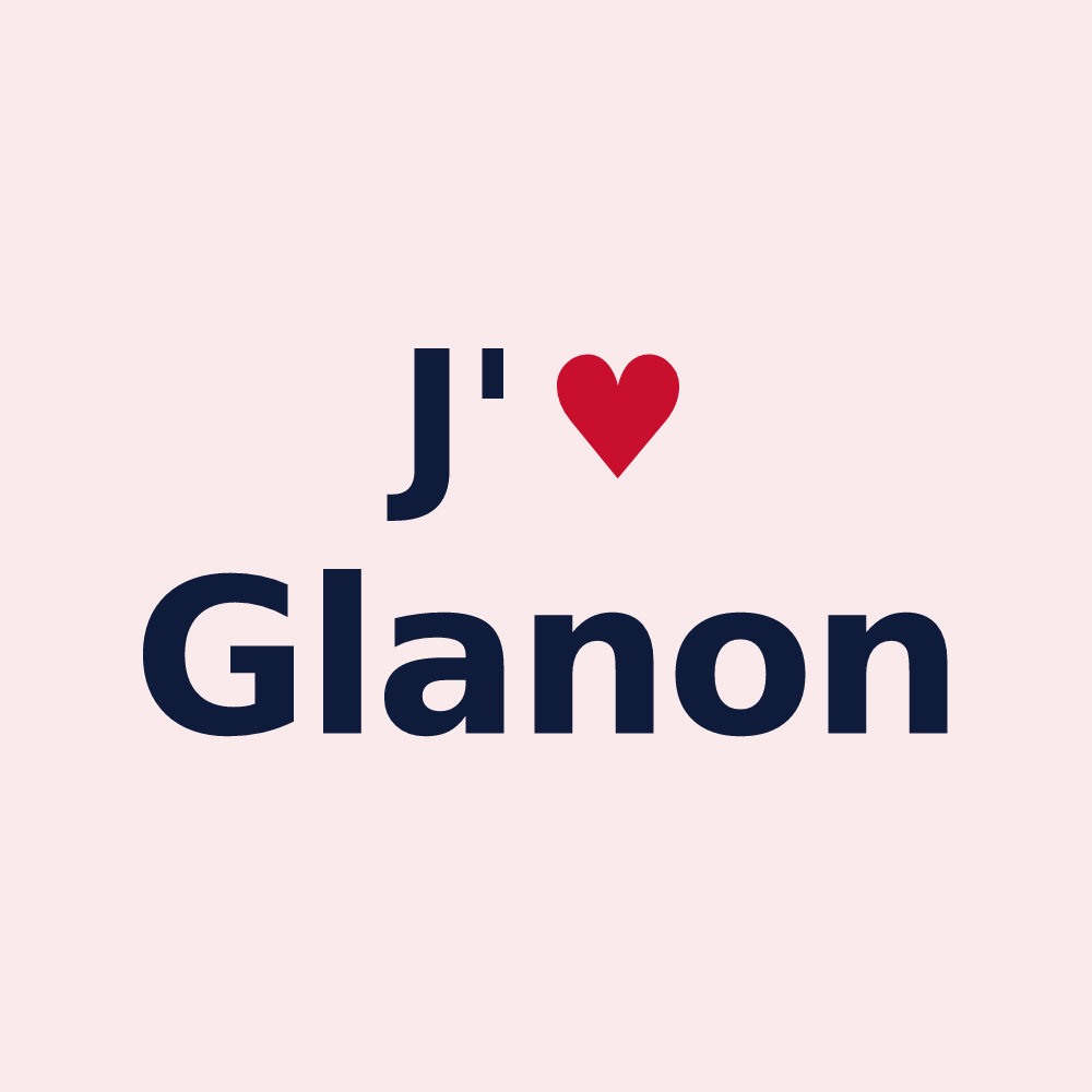 Magnet personnalisé Glanon — design J'aime Glanon
