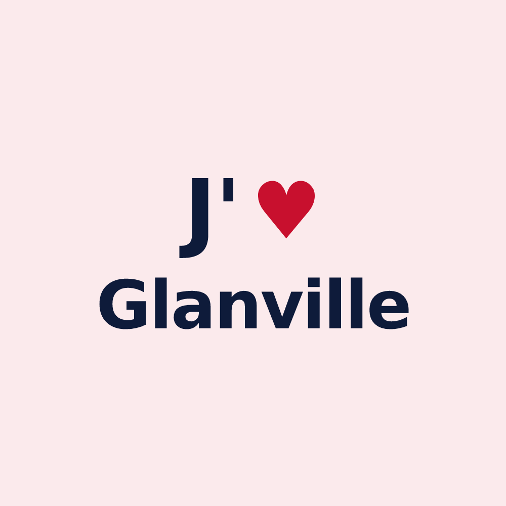 Magnet personnalisé Glanville — design « J'aime Glanville » imprimé sur le magnet