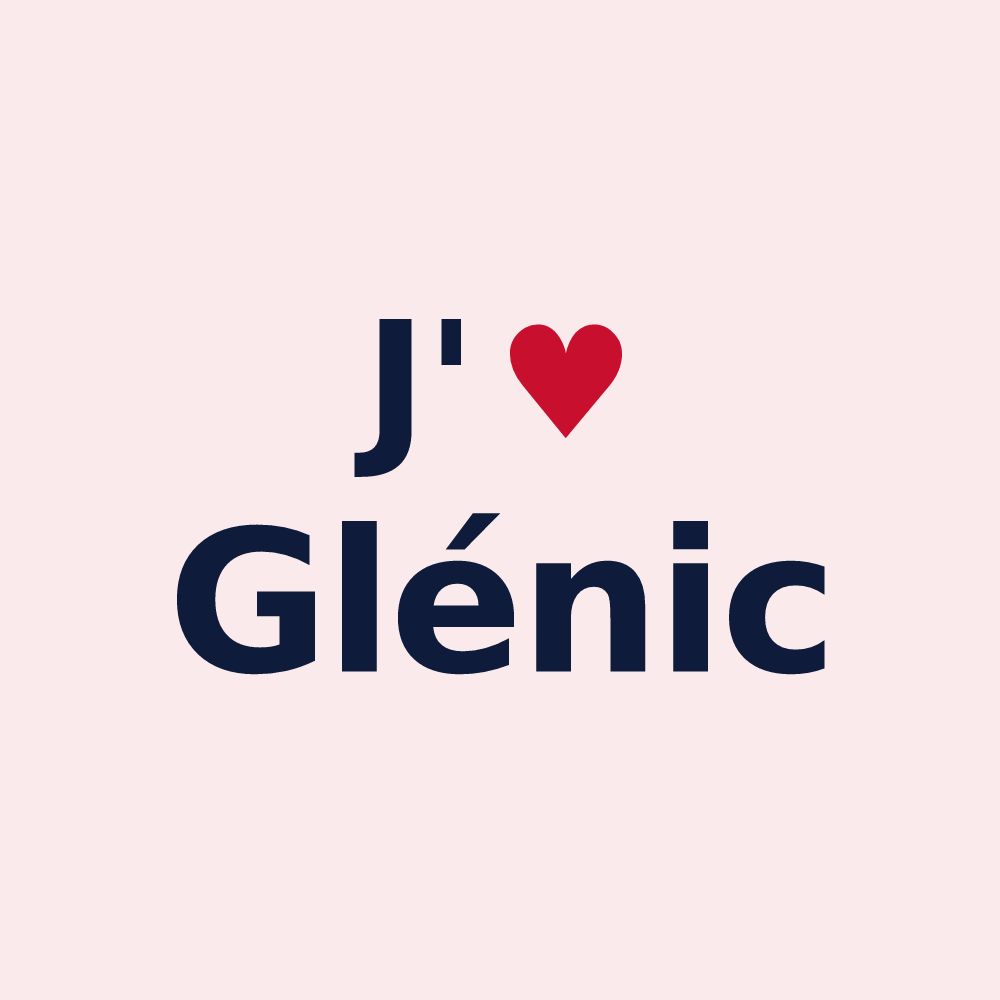 Magnet personnalisé Glénic — design J'aime Glénic