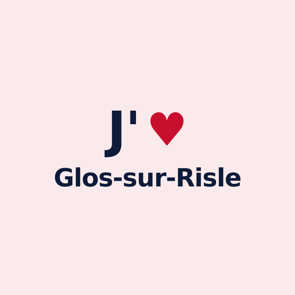 Magnet personnalisé Glos-sur-Risle — design J'aime Glos-sur-Risle