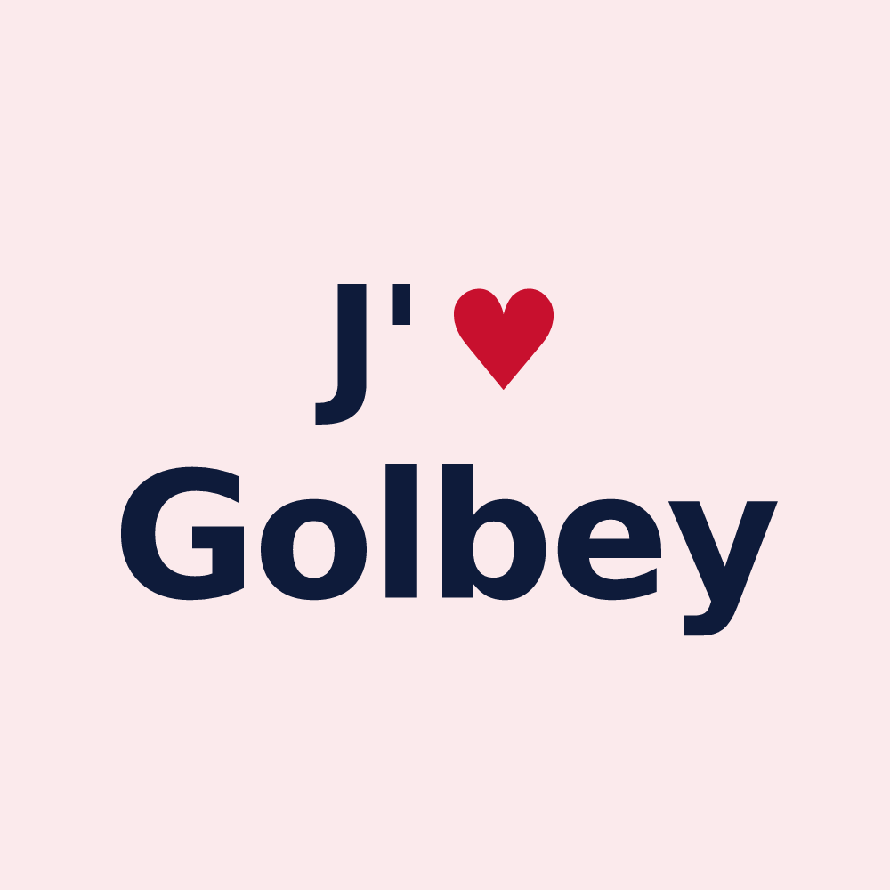 Magnet personnalisé Golbey — design « J'aime Golbey » imprimé sur le magnet