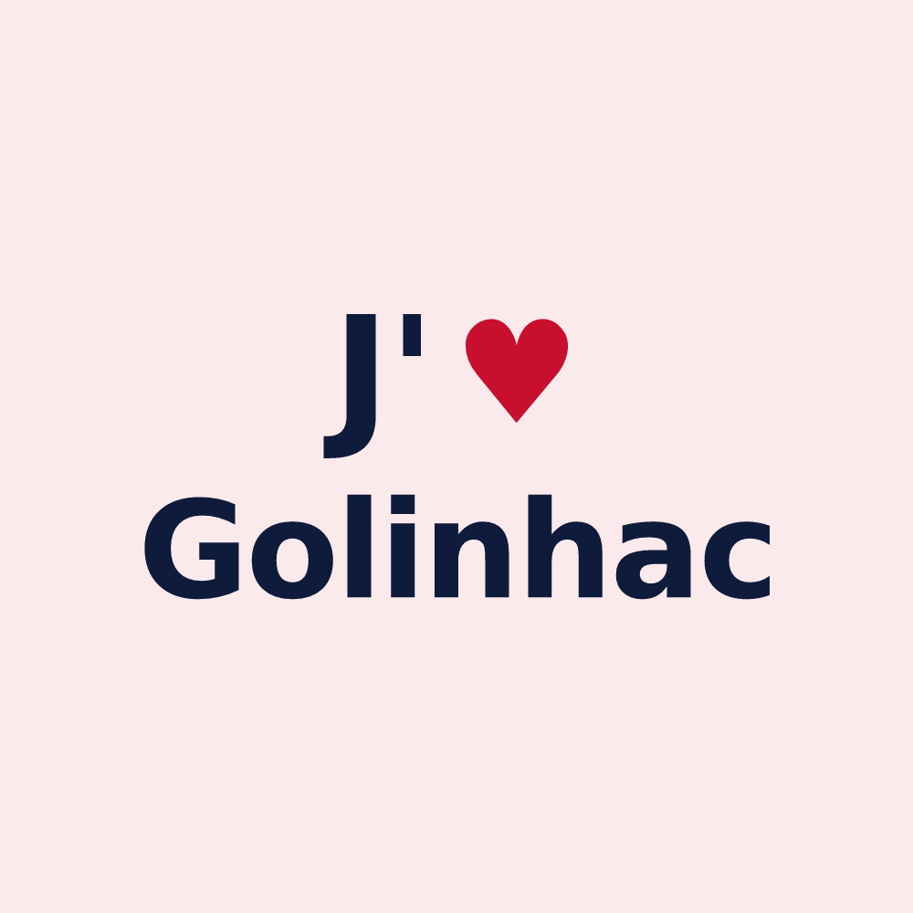 Magnet personnalisé Golinhac — design « J'aime Golinhac » imprimé sur le magnet