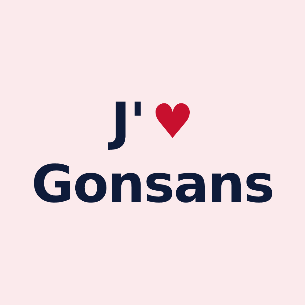 Magnet personnalisé Gonsans — design J'aime Gonsans