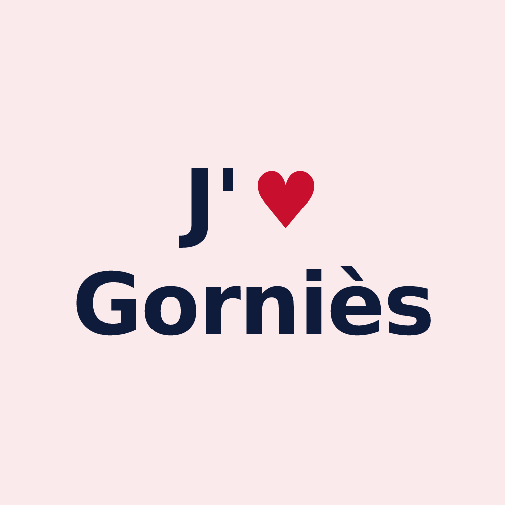 Magnet personnalisé Gorniès — design J'aime Gorniès