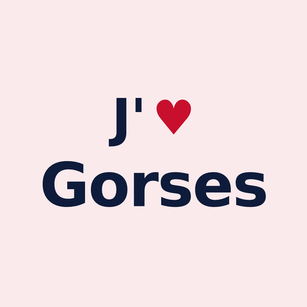Magnet personnalisé Gorses — design « J'aime Gorses » imprimé sur le magnet