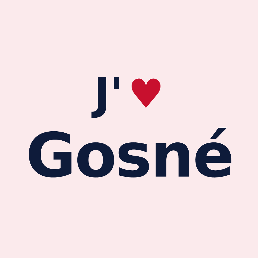 Magnet personnalisé Gosné — design « J'aime Gosné » imprimé sur le magnet