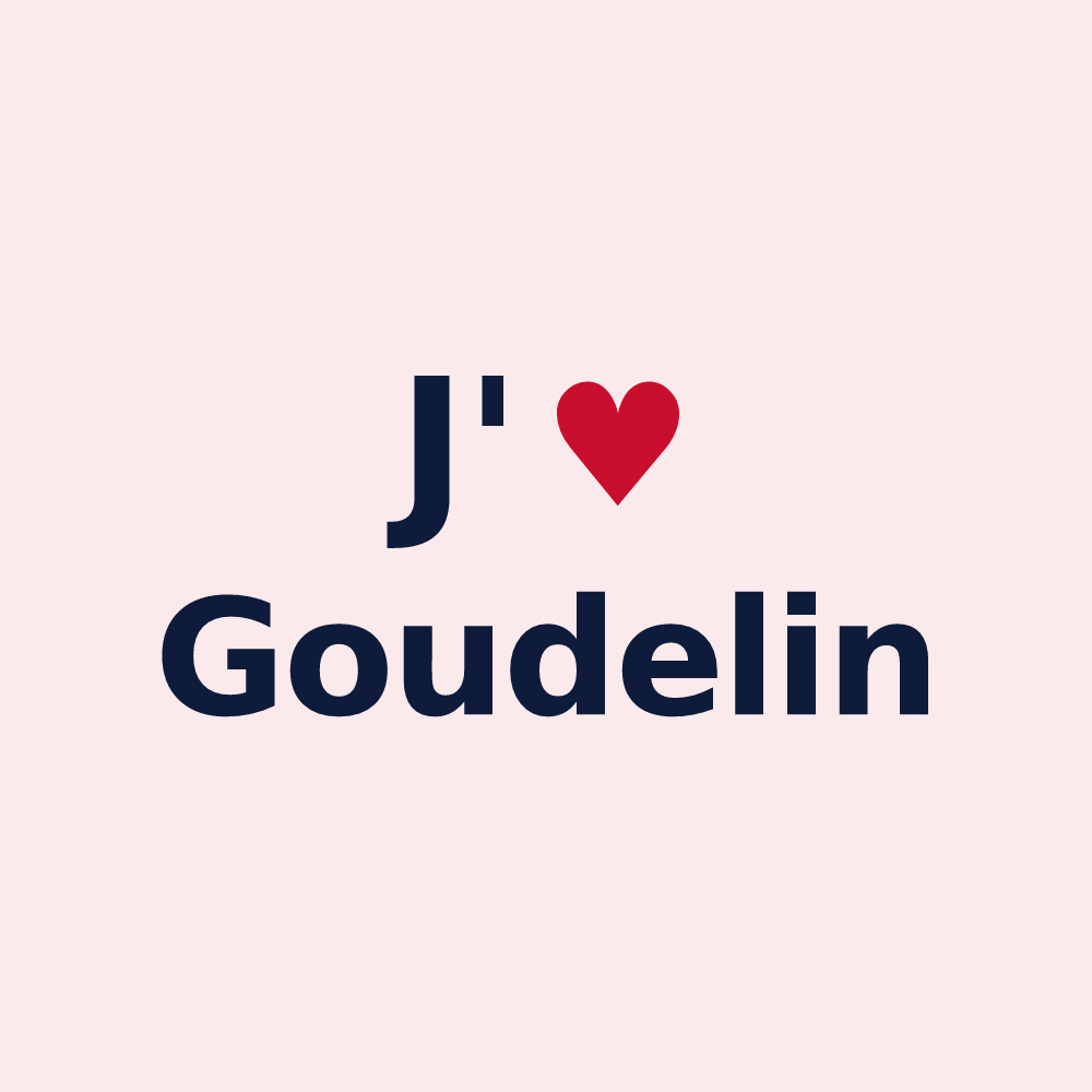 Magnet personnalisé Goudelin — design J'aime Goudelin