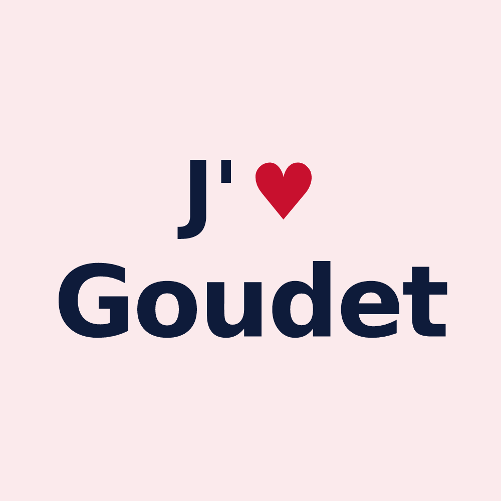 Magnet personnalisé Goudet — design J'aime Goudet