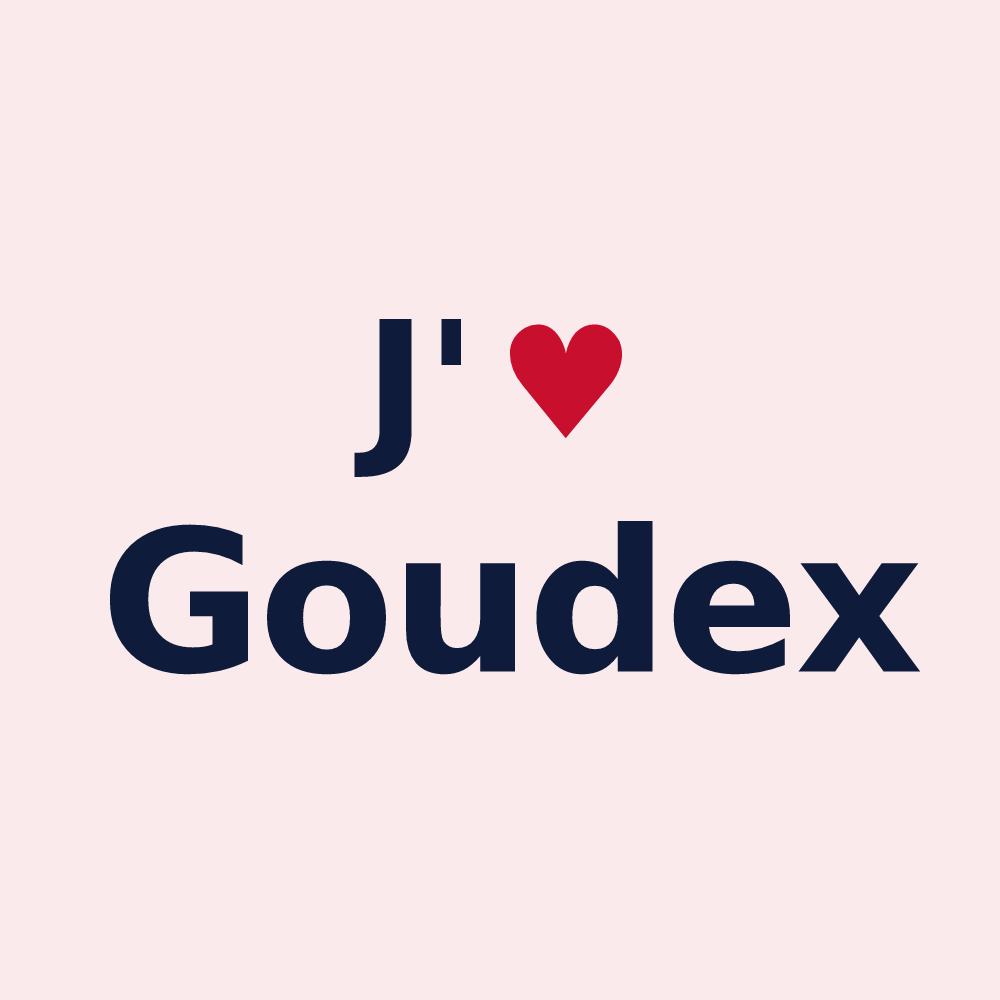 Magnet personnalisé Goudex — design J'aime Goudex