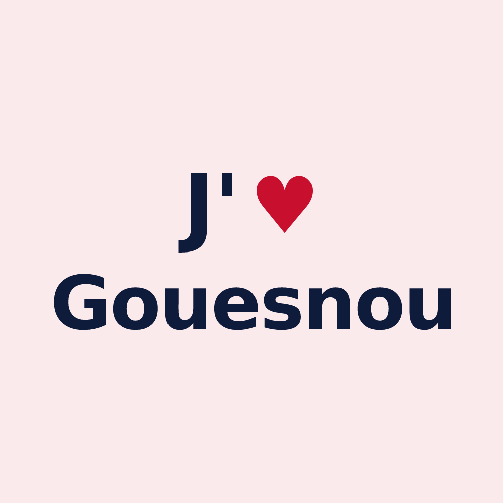 Magnet personnalisé Gouesnou — design « J'aime Gouesnou » imprimé sur le magnet