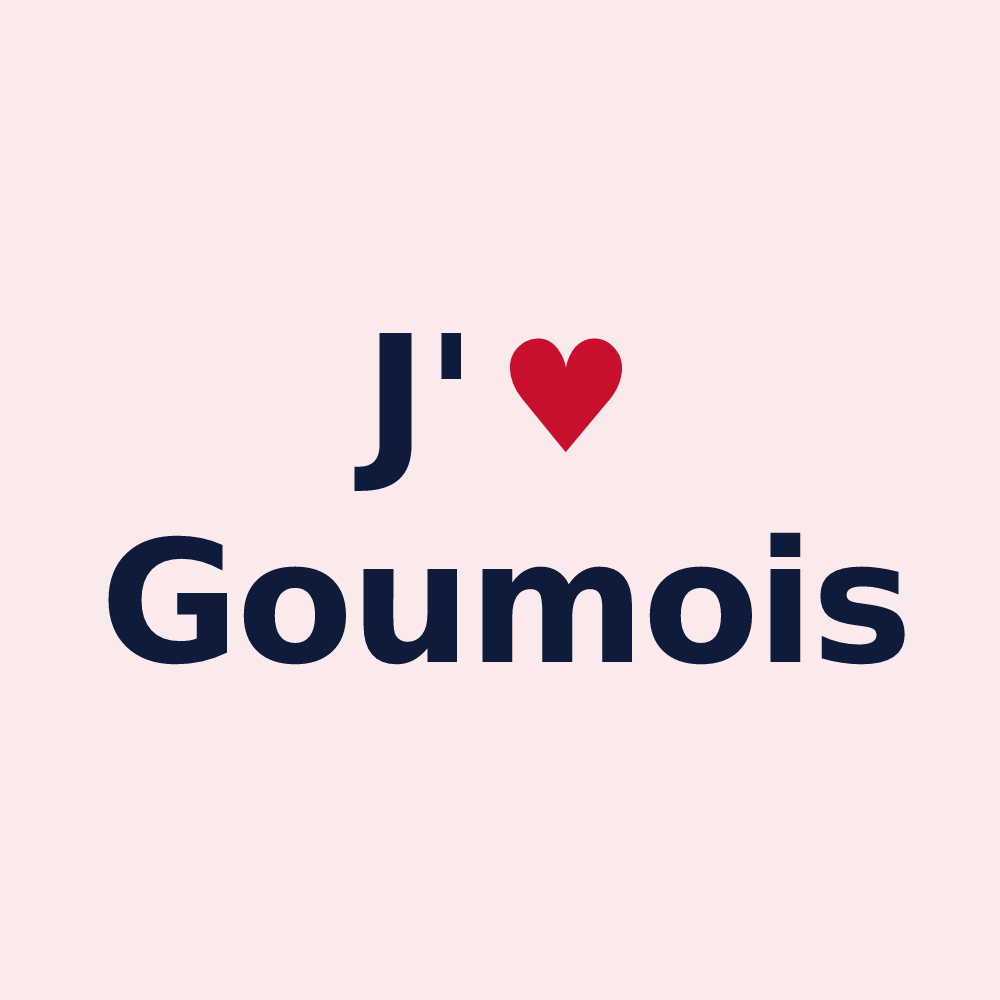 Magnet personnalisé Goumois — design J'aime Goumois