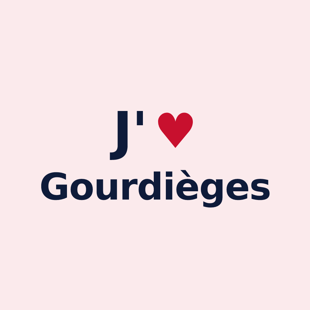 Magnet personnalisé Gourdièges — design J'aime Gourdièges