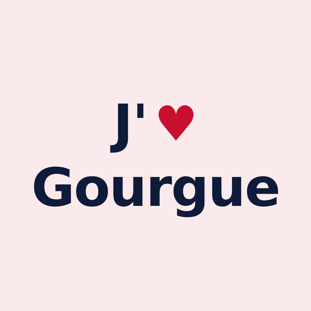 Magnet personnalisé Gourgue — design « J'aime Gourgue » imprimé sur le magnet