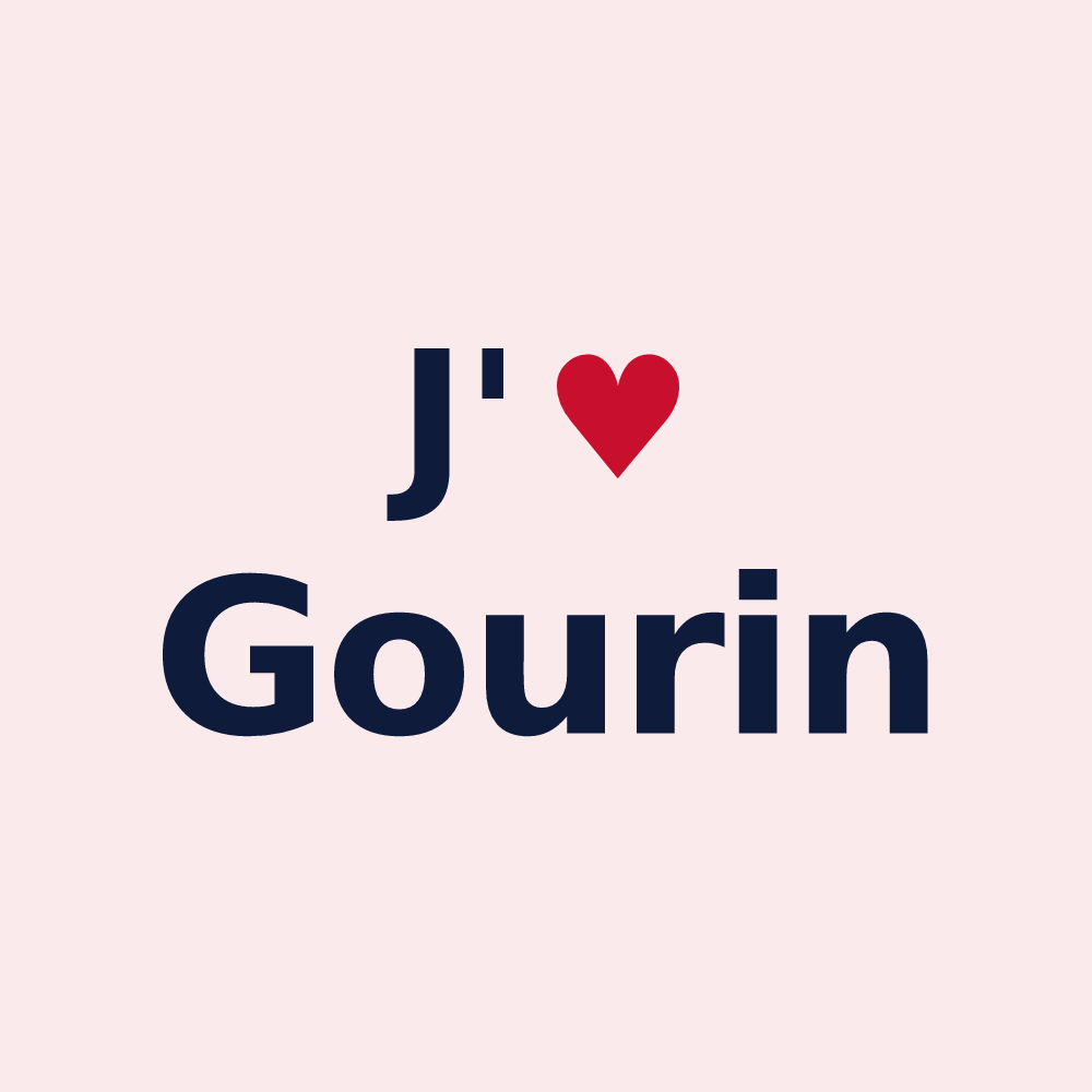 Magnet personnalisé Gourin — design « J'aime Gourin » imprimé sur le magnet