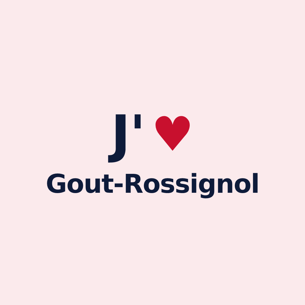 Magnet personnalisé Gout-Rossignol — design J'aime Gout-Rossignol