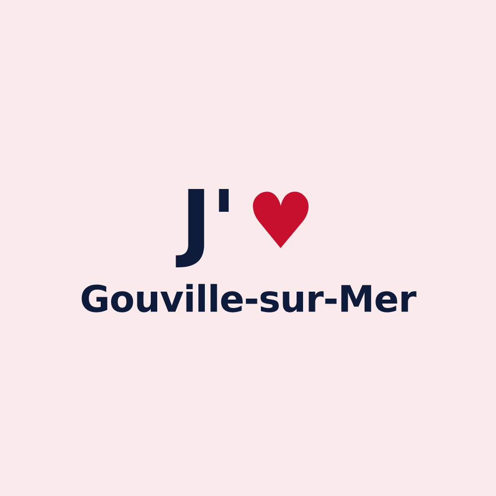 Magnet personnalisé Gouville-sur-Mer — design « J'aime Gouville-sur-Mer » imprimé sur le magnet