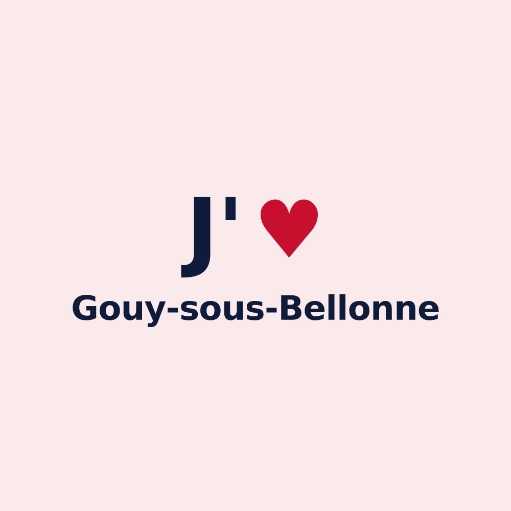 Magnet personnalisé Gouy-sous-Bellonne — design J'aime Gouy-sous-Bellonne