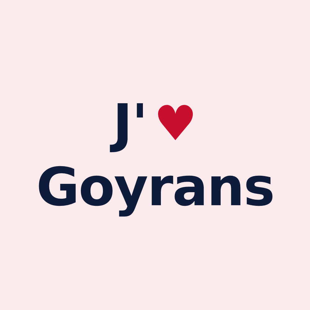 Magnet personnalisé Goyrans — design J'aime Goyrans