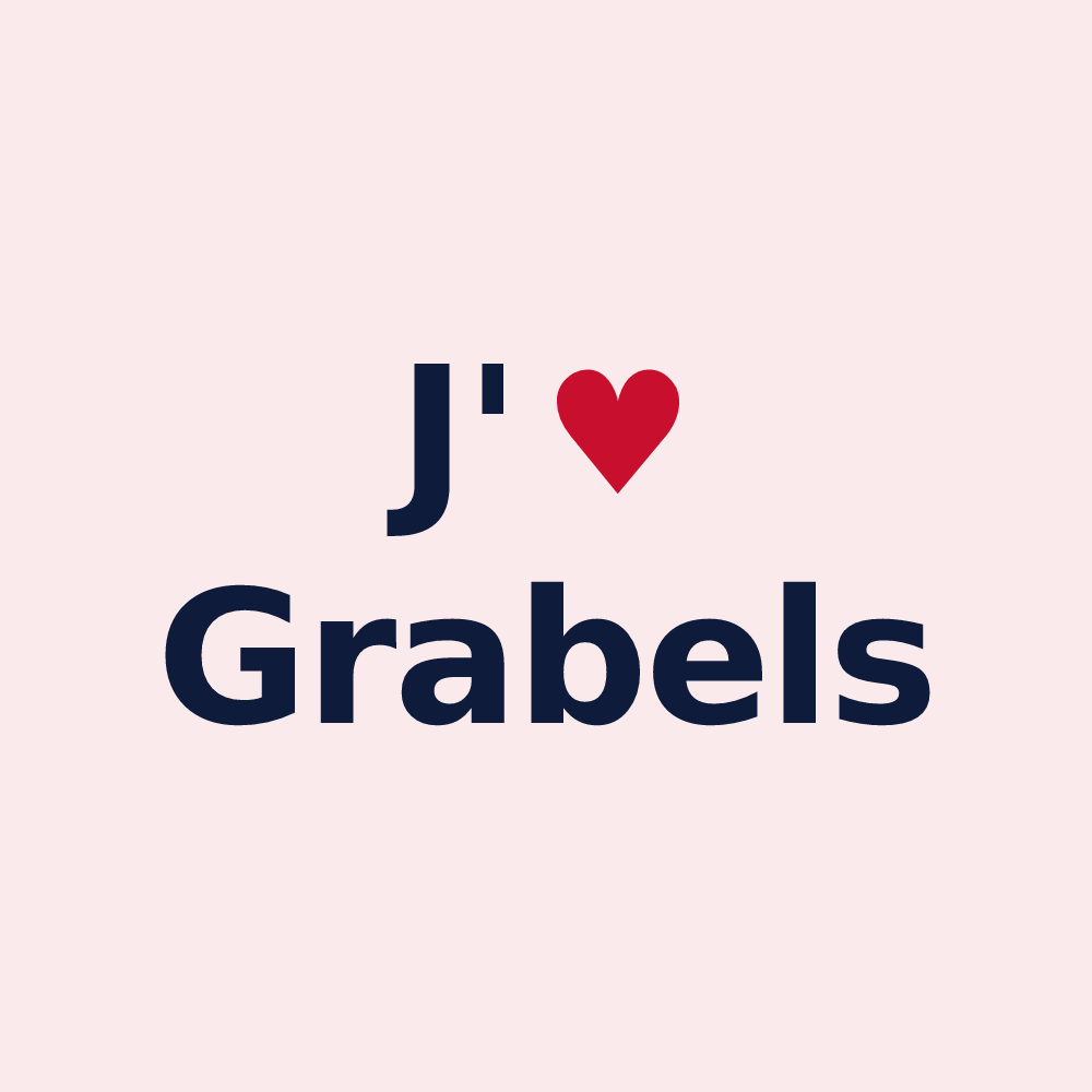 Magnet personnalisé Grabels — design « J'aime Grabels » imprimé sur le magnet