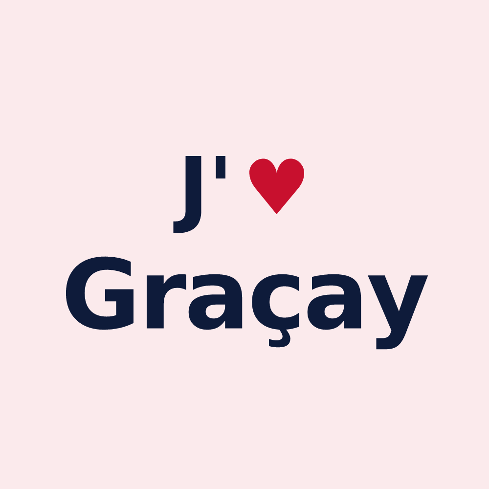 Magnet personnalisé Graçay — design J'aime Graçay