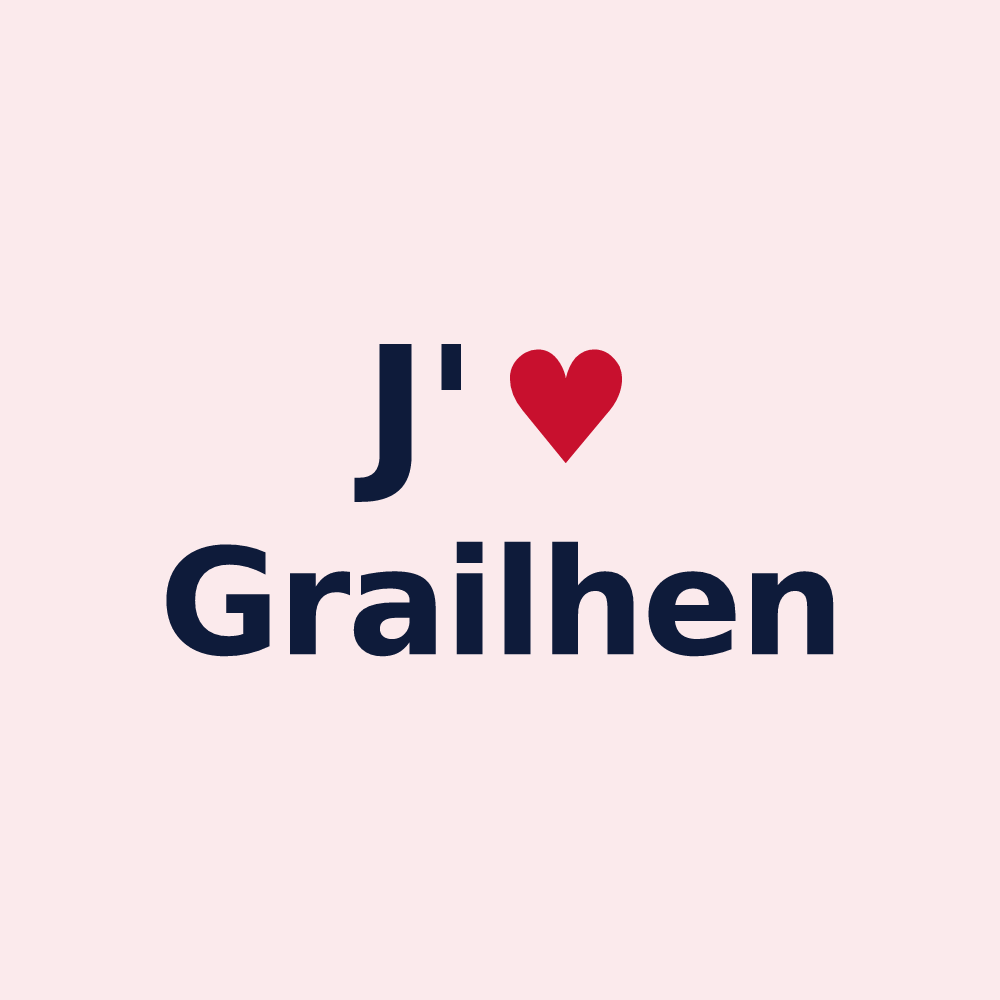 Magnet personnalisé Grailhen — design J'aime Grailhen