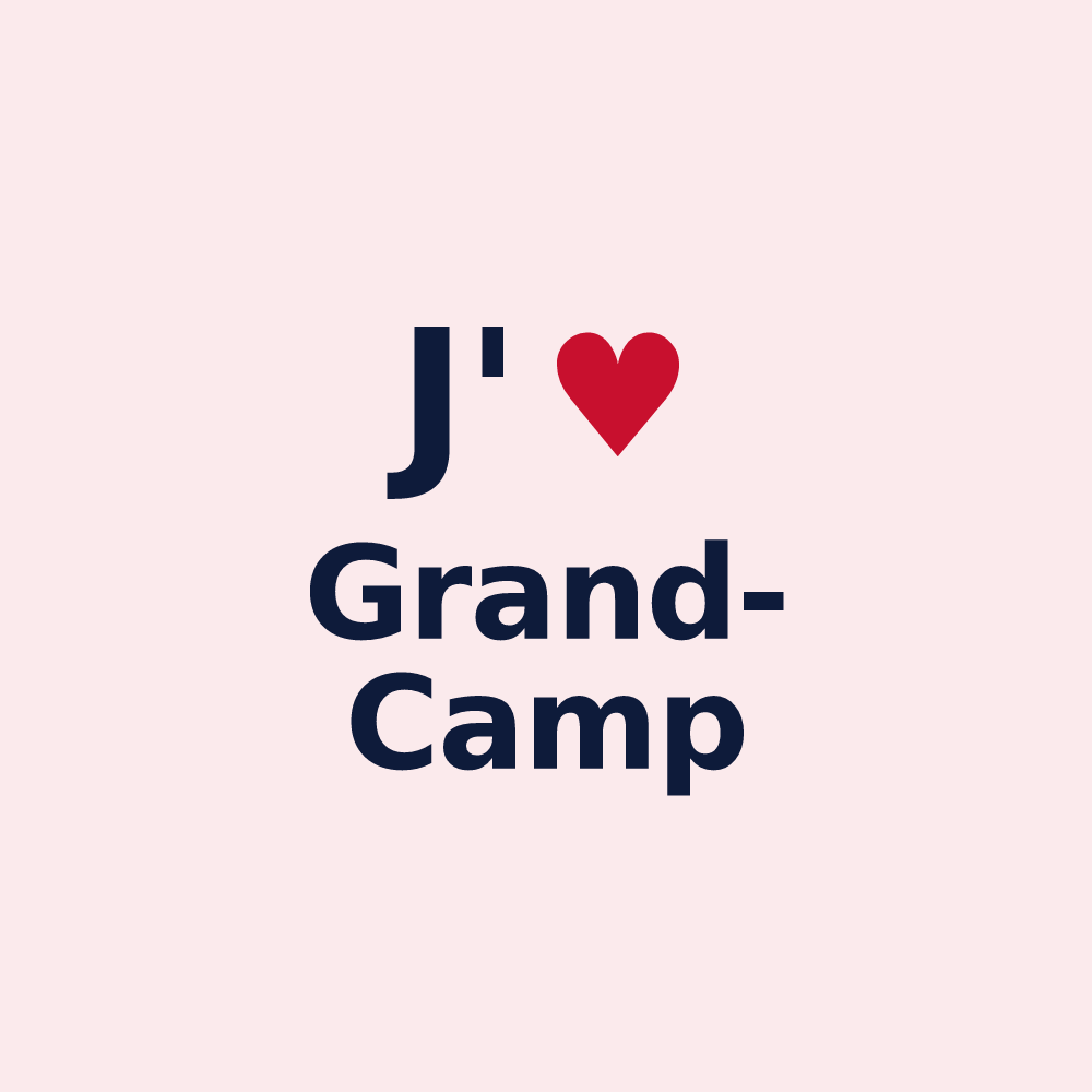 Magnet personnalisé Grand-Camp — design « J'aime Grand-Camp » imprimé sur le magnet