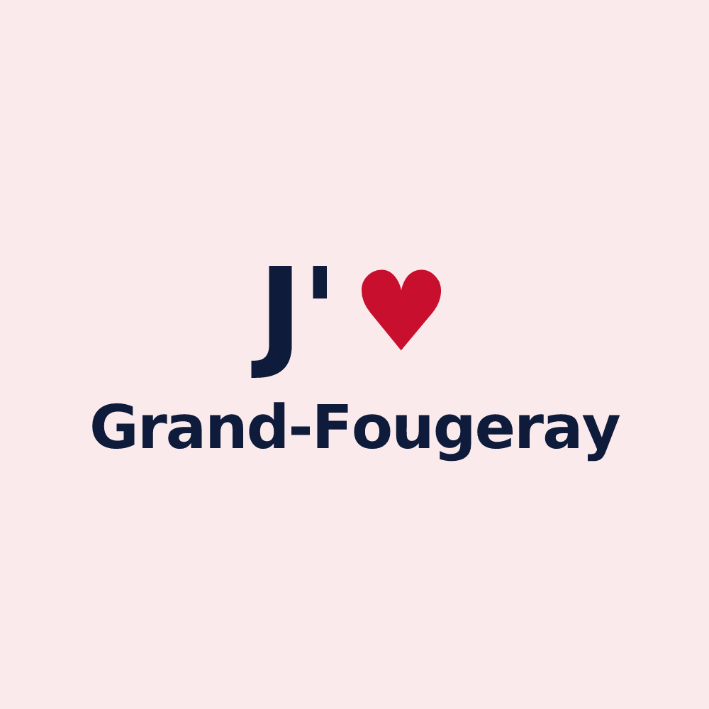 Magnet personnalisé Grand-Fougeray — design « J'aime Grand-Fougeray » imprimé sur le magnet