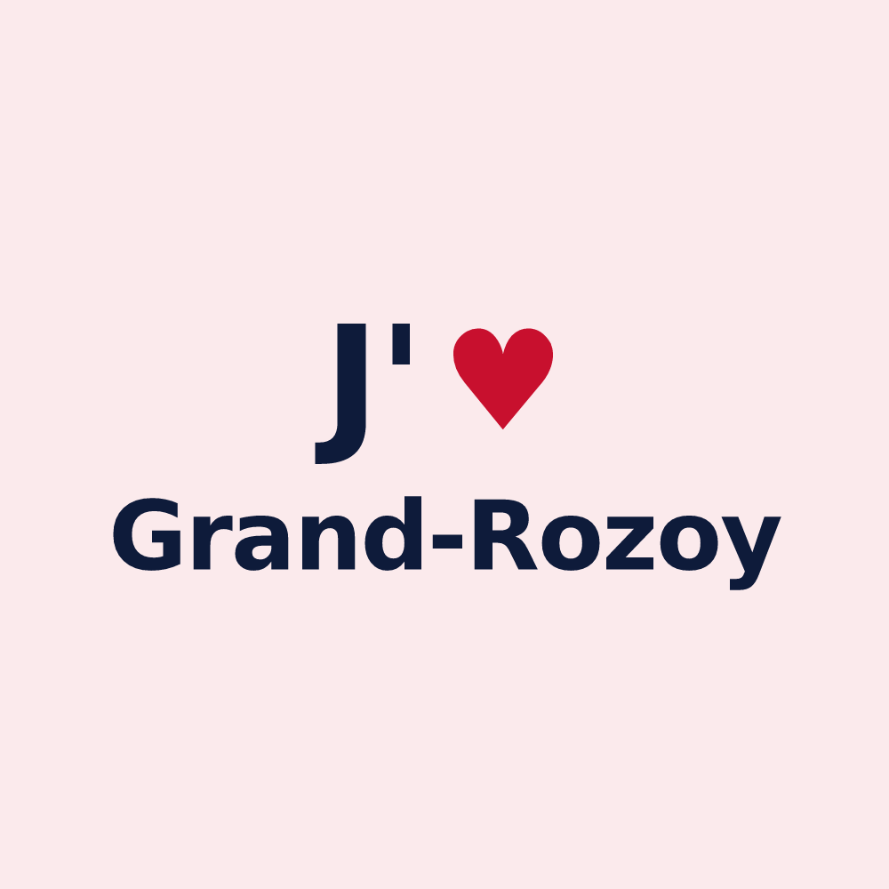 Magnet personnalisé Grand-Rozoy — design « J'aime Grand-Rozoy » imprimé sur le magnet